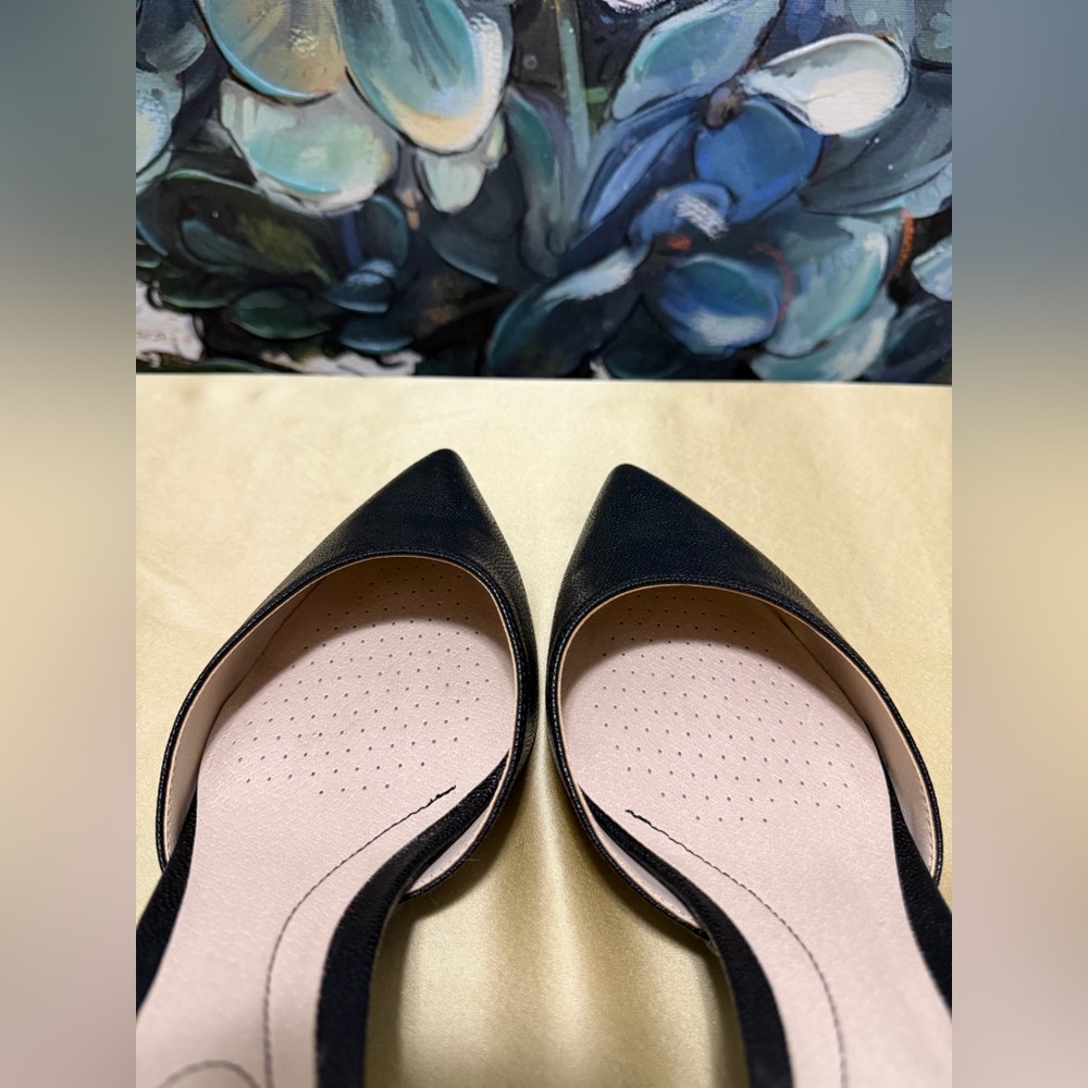 LifeStride Soft System Black D'Orsay Kitten Heel Pumps Pointed Toe Size 9.5 NWOT - Picture 6 of 8